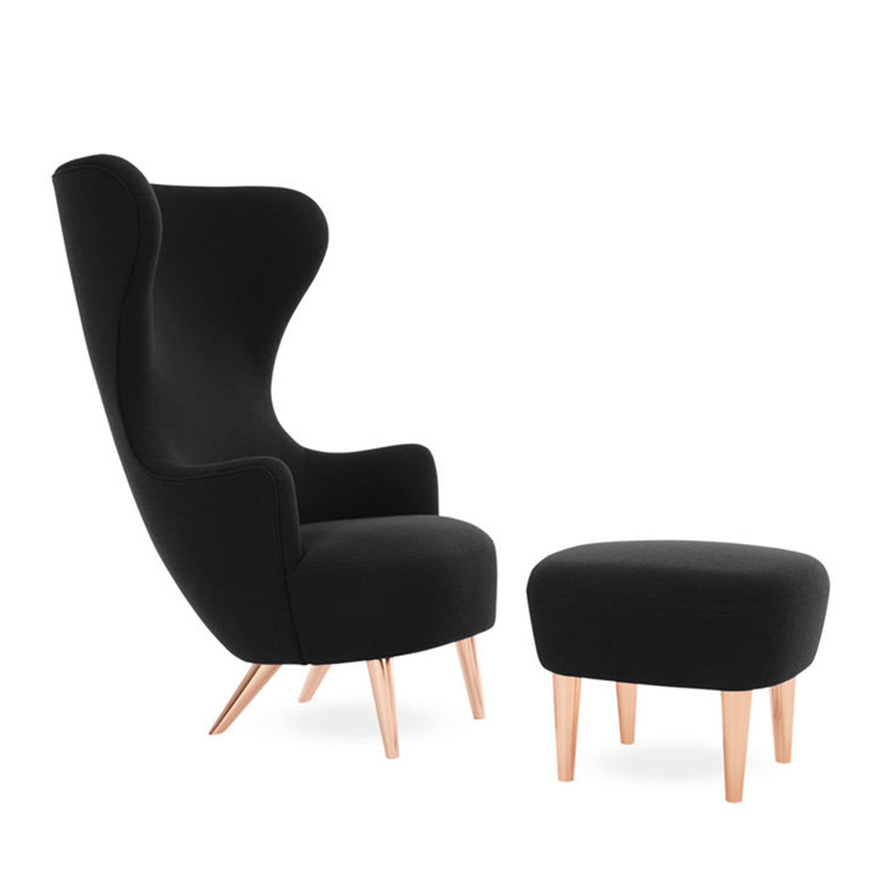 北歐實(shí)木高背扶手椅酒店樣板房接待椅休閑躺椅 英國 高背沙發(fā)