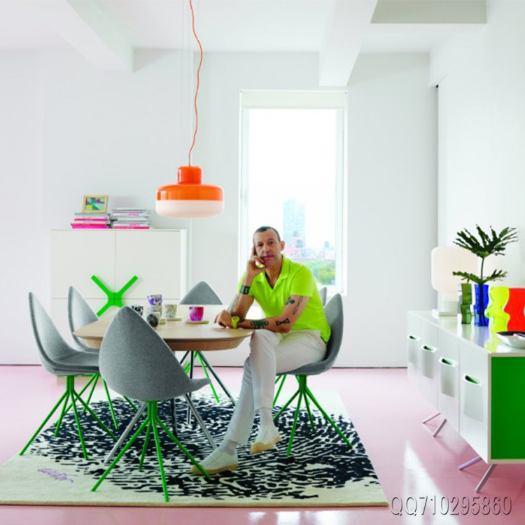 布質(zhì)玻璃鋼漆面版 餐椅北歐風(fēng)情電腦設(shè)計師椅樹葉椅尖嘴尖角椅 五金家具電鍍