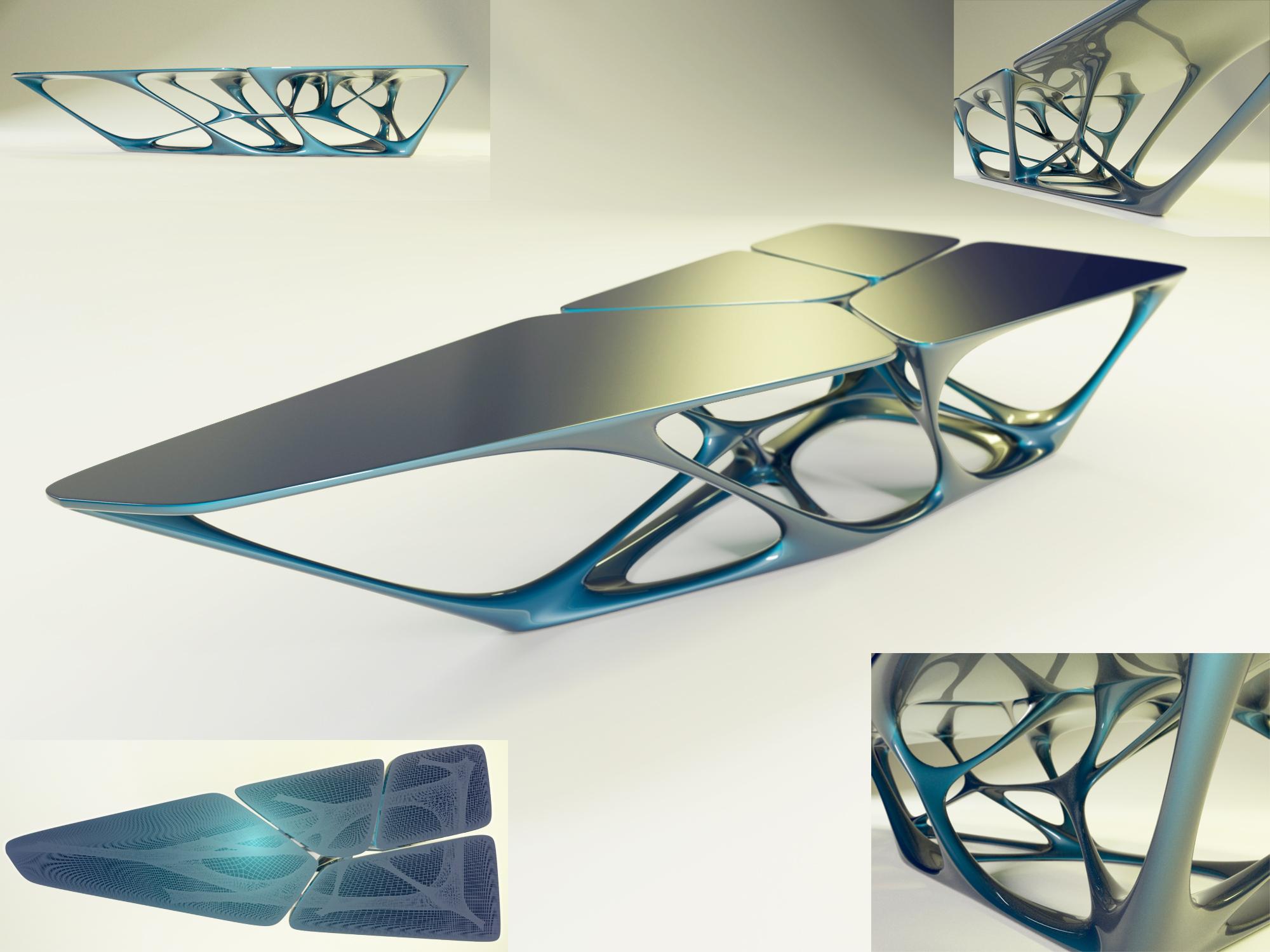 1.6米現(xiàn)貨玻璃鋼異形茶幾  扎哈設(shè)計(jì)師茶幾 Vitra Edition Table Mesa table