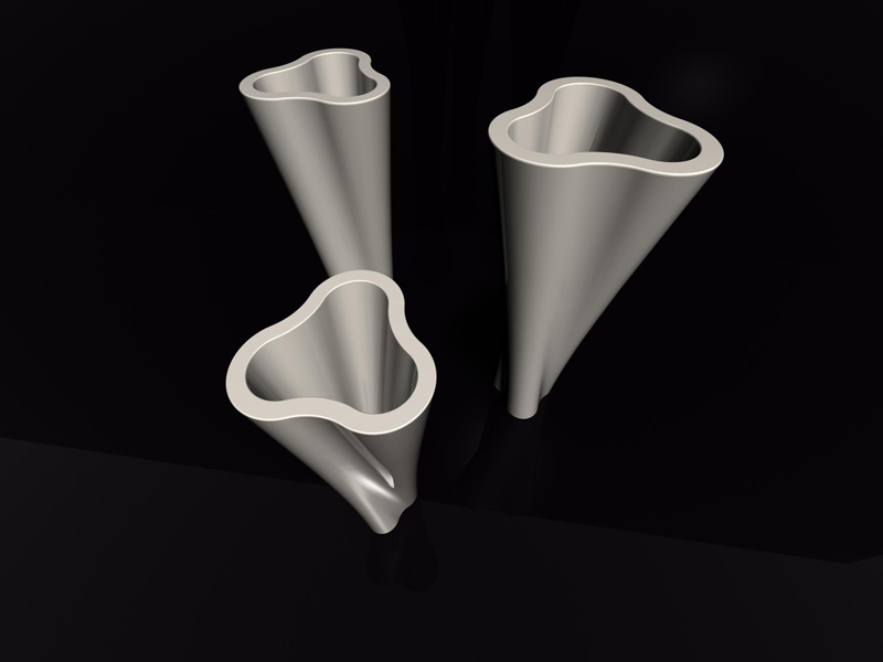 玻璃鋼瓶 花器溫頓花器 花盆 樣板房擺件 對比 陰陽 大小頭倒置花瓶