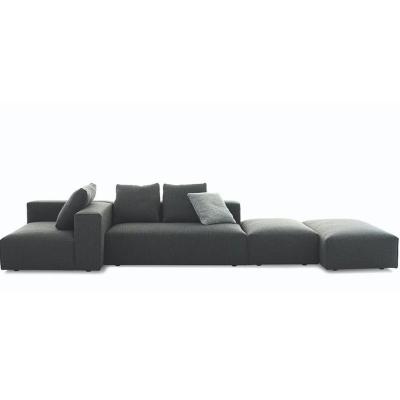 多人蒙蒂沙發(fā)DOMINO北歐現(xiàn)代簡(jiǎn)約意大利進(jìn)口牛皮沙發(fā)組合沙布藝沙發(fā)