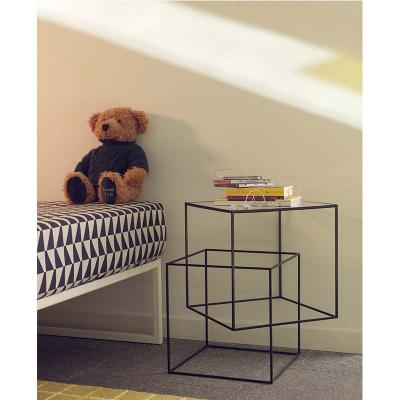 薄的黑色茶幾thin black table北歐風(fēng)格鐵架幾何茶幾現(xiàn)代簡約茶幾