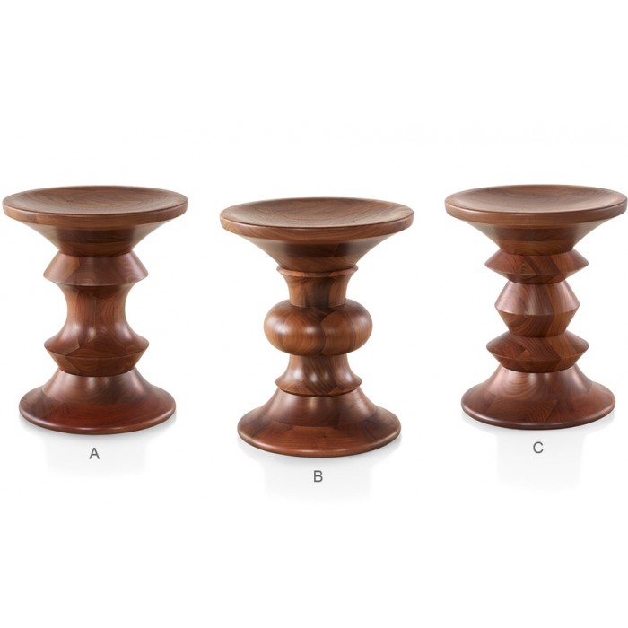 Eames Walnut Stool 伊姆斯胡桃木凳休閑圓幾圓凳全實(shí)木邊幾角幾