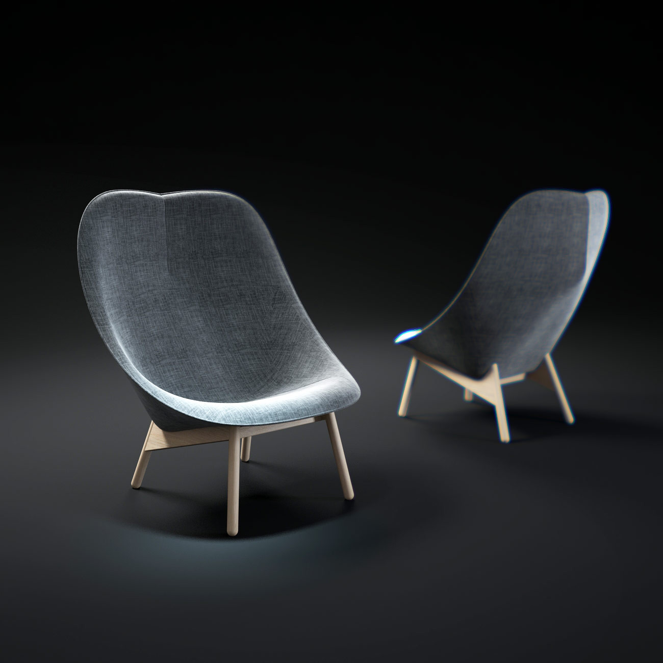 玻璃鋼貝殼 北歐椅創(chuàng)意椅花瓣椅扇形椅HAY Uchiwa Lounge Chair By Doshi Levien