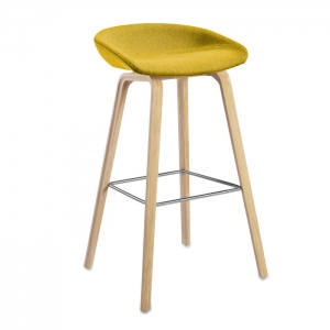 HAY吧椅全軟包AAS33 坐墊木腳吧臺椅丹麥 Hee Welling
