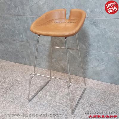 U盤(pán)不銹鋼吧椅  玻璃鋼內(nèi)架 顏色面料可定制 北歐家具1比1高端定制