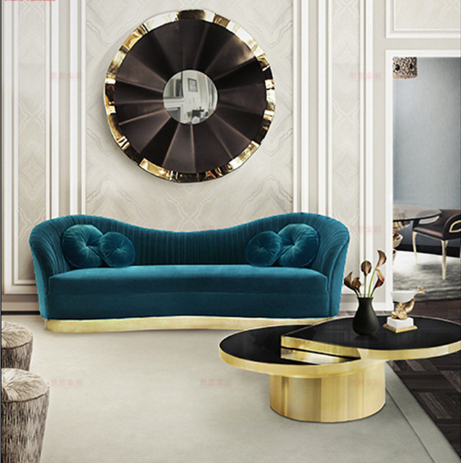 三人座  四人座 不銹鋼電鍍五金包腳 多人沙發(fā)北歐設(shè)計(jì)師 高端定制家具