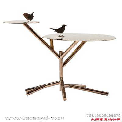 創(chuàng)意設(shè)計(jì)師家具 動(dòng)物桌子 金屬邊幾角幾個(gè)性邊桌 茶幾不銹鋼電鍍金色