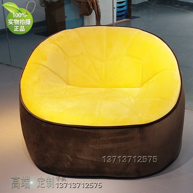 單人沙發(fā)椅 母嬰美容會(huì)所美容美甲酒店 北歐歐美奧斯曼扶手南瓜椅
