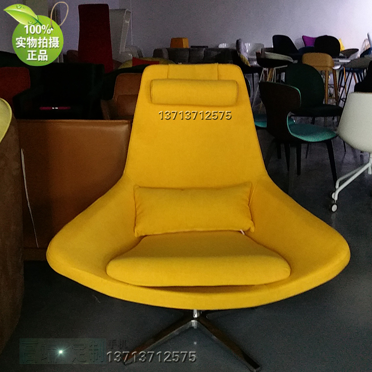 西皮布藝北歐設(shè)計(jì)師家具 Armchair鳥椅布藝 休閑椅旋轉(zhuǎn)沙發(fā)椅鳥語花香酒店