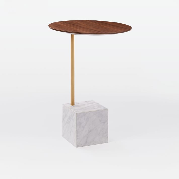 Cube C-Side Table - White/Gray Marble 立方體c邊桌-白色/灰色大理石 實(shí)木不銹鋼電鍍銅色 茶幾邊幾角幾