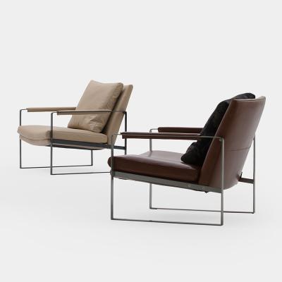 設(shè)計(jì)師五金家具 意式時(shí)尚休閑椅子簡約現(xiàn)代單人客廳陽臺洽談沙發(fā)椅子