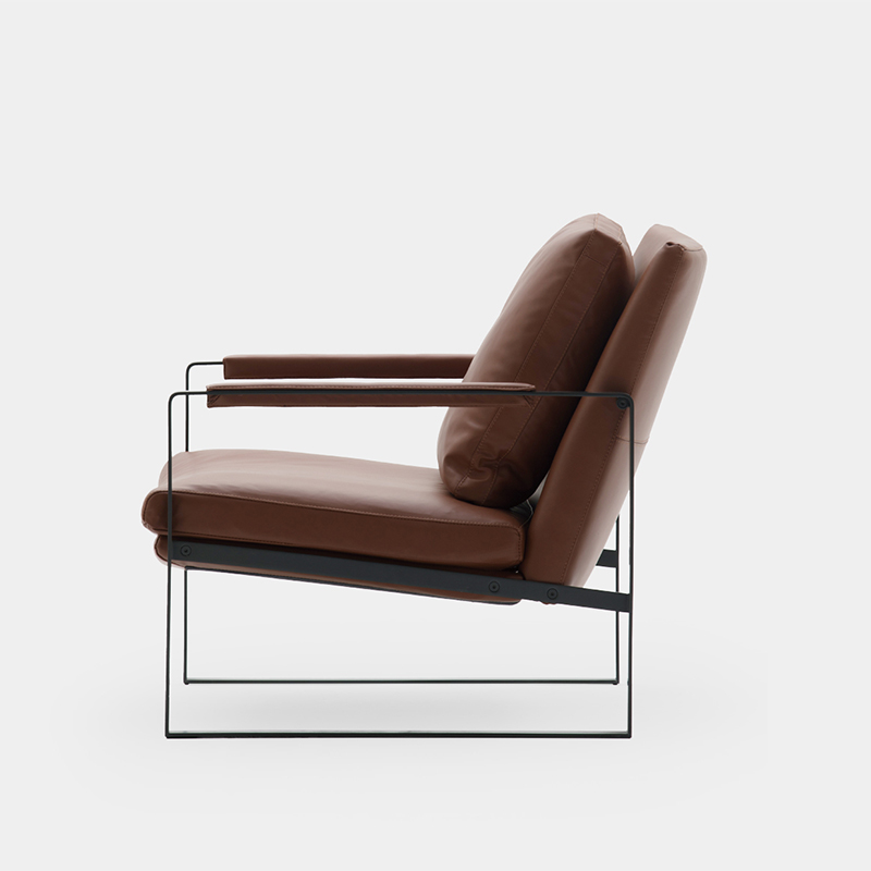 設(shè)計(jì)師五金家具 意式時(shí)尚休閑椅子簡約現(xiàn)代單人客廳陽臺洽談沙發(fā)椅子