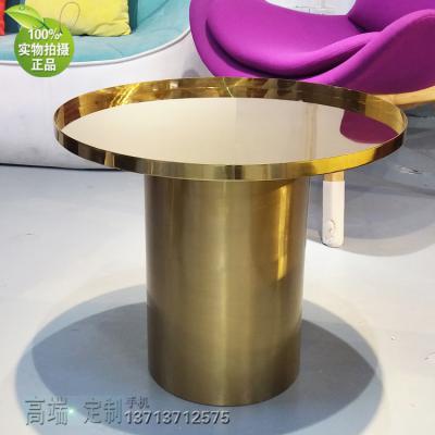 五金不銹鋼電鍍鏡面拉絲圓柱茶幾邊幾角幾金銅色 規(guī)格顏色可定制