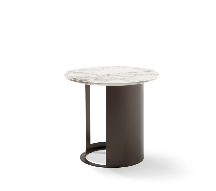 五金大理石茶幾Bodema CI  Round marble coffee table by Carlotta Manzoni