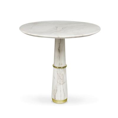 大理石不銹鋼竹節(jié)茶幾邊幾角幾 BRABBU AGRA Table Round marble dining table