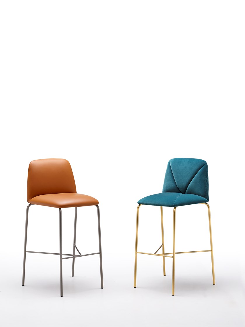 不銹鋼腳實木腳五金軟包吧椅 Ronda Design MANTRA  Leather stool  高腳椅