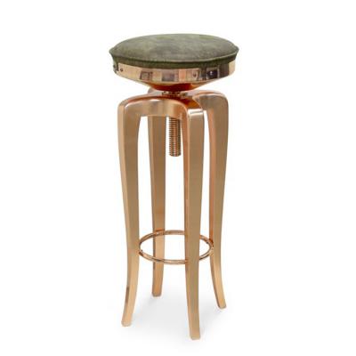 國際設計師家具作品 BRABBU 莫霍克 鉆石店金店首飾店 螺絲螺桿不銹鋼電鍍高腳吧椅