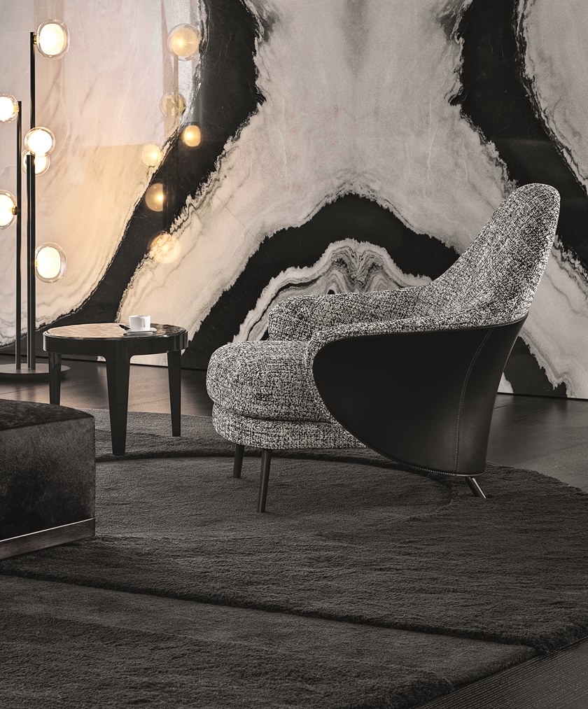 國際大牌上市 Minotti ANGIE Fabric armchair  異形休閑椅安吉扶手椅 酒店會所辦公家具椅子