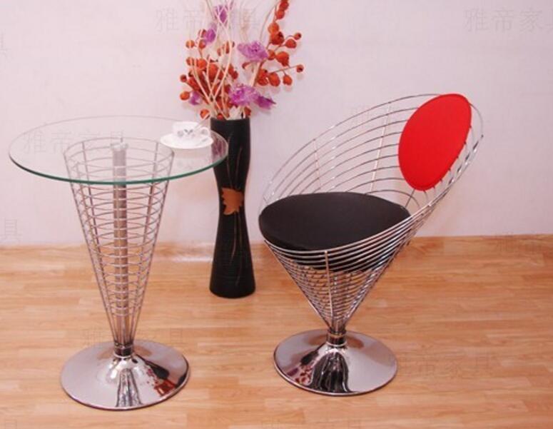 實(shí)物 不銹鋼網(wǎng)椅Verner Panton 戶外休閑椎形鐵線椅lueasygi Chair丹麥設(shè)計(jì)師潘頓 美容美甲別墅商務(wù)顏色