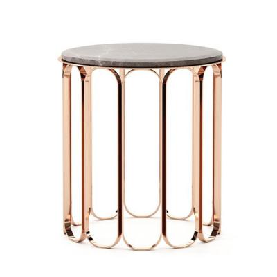 2019年新款茶幾邊幾角幾 Laskasas謝麗爾大理石圓邊幾 不銹鋼電鍍鐵烤漆鋼化玻璃實木桌面 經(jīng)典和豪華