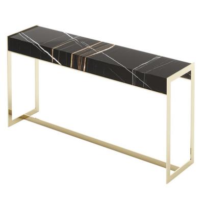 Laskasas ANTHONY安東尼 玄關(guān)桌 置物桌 靠墻桌不銹鋼電鍍+實(shí)木鋼琴漆或大理石