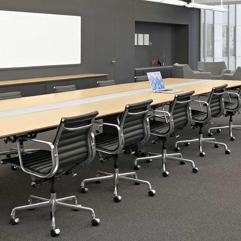 伊姆斯鋁組椅鋁合金老板椅 低背版不銹鋼可轉(zhuǎn)腳設(shè)計師轉(zhuǎn)椅高背真皮軟包電腦椅 休閑椅行政會議椅