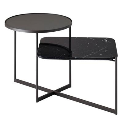蒂姆梯級(jí) 2017設(shè)計(jì) 茶幾連體 圓形方形組合茶幾邊幾大理石玻璃鋼框架五金鐵烤漆不銹鋼電鍍 咖啡床頭幾