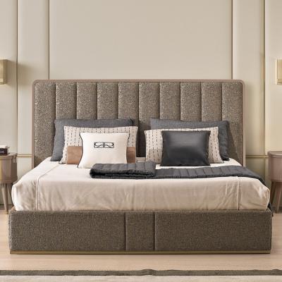 國外設(shè)計師家具床鋪 大中小號 泰晤士河畔里士滿床 不銹鋼拉絲電鍍香檳金框架