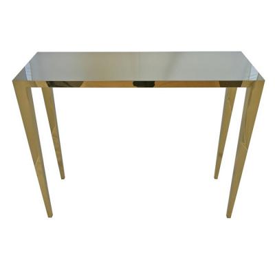 金鏡面拋光不銹鋼框架豪華空間家具 亮面電鍍無指紋 防銹餐桌黃金玄關(guān)桌