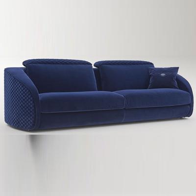 英國(guó)賓利家具梅爾羅斯沙發(fā) 藍(lán)色布藝皮質(zhì)BENTLEY HOME MELROSE SOFA 雙人三人沙發(fā)