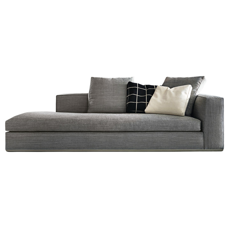 意大利品牌Minotti米諾蒂鮑威爾 躺椅沙發(fā)椅布藝不銹鋼拉絲底框 優(yōu)雅貴妃沙發(fā)