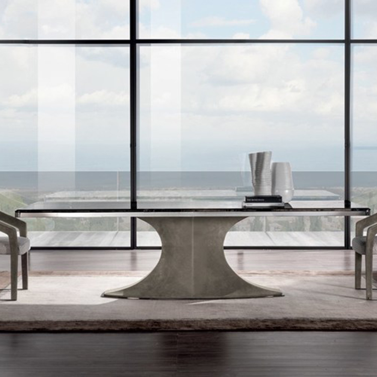 ?Longhi餐桌系列 意式利風(fēng)格品質(zhì)家具新款上市 大理石不銹鋼五金電鍍 實木質(zhì)感餐桌辦公室會議桌大長桌家具定制