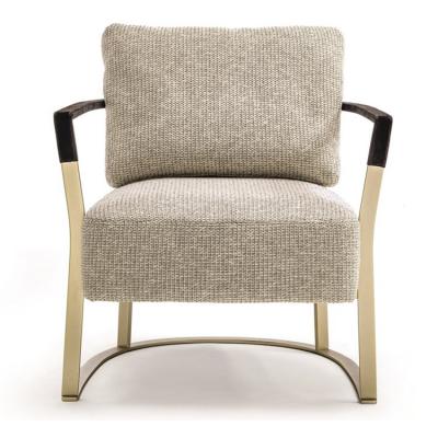 休閑椅餐椅 意大利Longhi KATHRYN安樂(lè)椅 不銹鋼五金金色電鍍鋼鐵烤漆布藝皮質(zhì)真皮定制家具