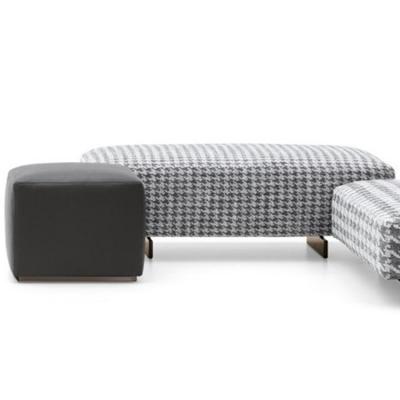 意大利 Minotti 格子坐凳沙發(fā)腳踏 設(shè)計師Rodolfo Dordoni DAMIER 不銹鋼實木布藝皮質(zhì)腳凳