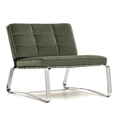意大利Minotti  Rodolfo Dordoni DELAUNAY QUILT sofa chair 不銹鋼收縮帶布藝皮質(zhì)休閑沙發(fā)椅
