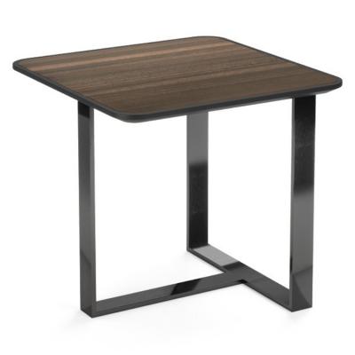 葡萄牙PRADDY PATROL table 巡更方形L腳不銹鋼槍黑實木染色帖木皮茶幾桌子鐵亮光烤漆邊幾角幾