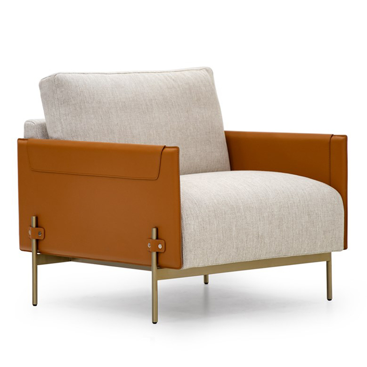 意大利 阿斯頓馬丁 Aston Martin 單人沙發(fā)椅 不銹鋼銅色金色黑色馬鞍皮超纖仿真皮極簡(jiǎn)家具