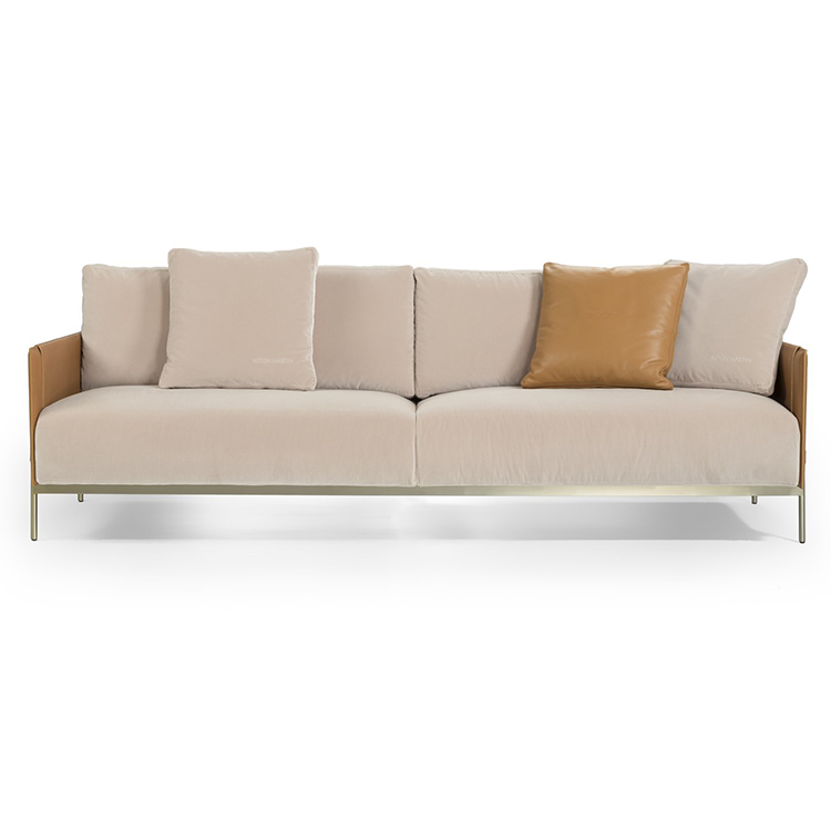 意大利阿斯頓馬丁 Aston Martin 三人位沙發(fā)多人位椅 不銹鋼銅色金色黑色馬鞍皮超纖仿真皮極簡(jiǎn)家具