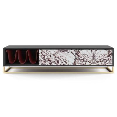 意大利 阿斯頓馬丁 Aston Martin  不銹鋼銅色金色黑色馬鞍皮電視柜置物柜軟包大理石實(shí)木