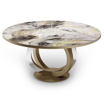 意大利reflex 新中式大理石不銹鋼幾何腳 Giuseppe Vigan Galassia  table 餐桌會(huì)議桌