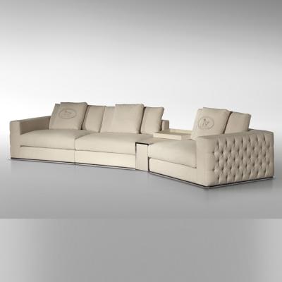 意大利芬迪家具 fendi casa PLAZA SOFA 不銹鋼布藝皮革真皮超纖皮 家用商用拉扣沙發(fā)