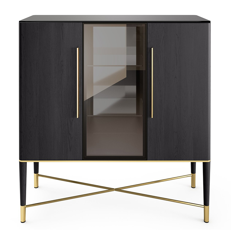 意大利Gallotti&Radice 五金不銹鋼實(shí)木玻璃酒柜 TAMA  Display cabinet餐具柜置物柜