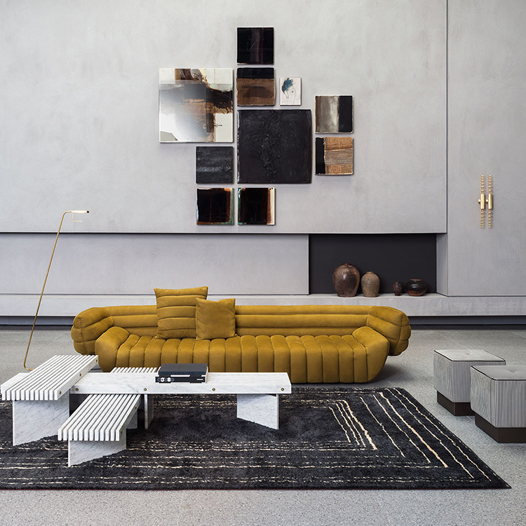 實(shí)物 意大利巴克斯特baxter  Tactile Sofa觸覺切面切片沙發(fā)  布藝皮革真皮單人雙人多人沙發(fā)