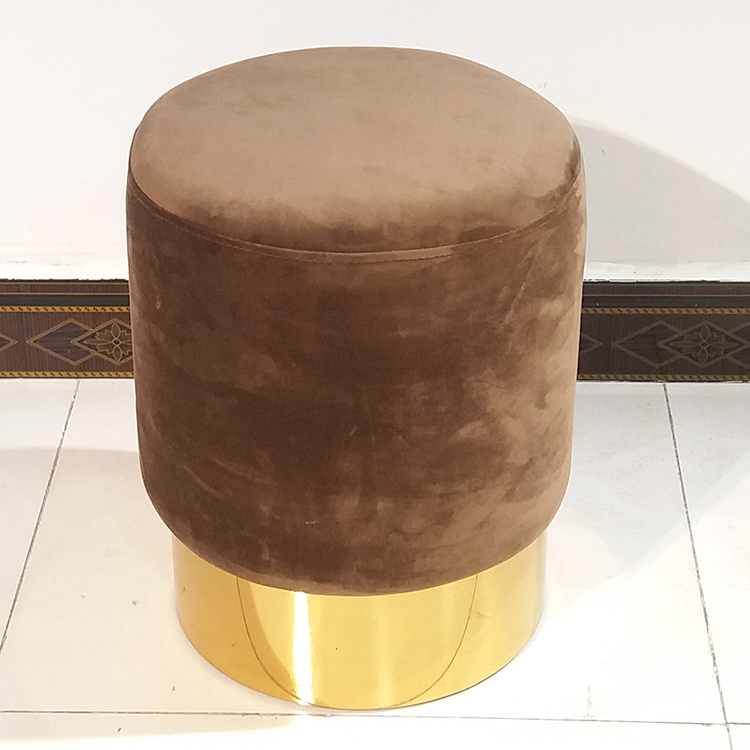 藝術(shù)貴而不奢米蘭建筑師設(shè)計(jì) 個(gè)性換鞋凳 簡(jiǎn)約金色 布藝沙發(fā)邊兒童凳