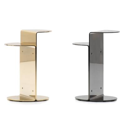 實物 Minotti C型茶幾藝術(shù)品家具T茶幾 E字茶幾字母幾何茶幾不銹鋼五金電鍍金屬邊幾角幾