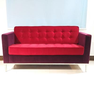 現(xiàn)貨304不銹鋼意式極簡定制 雙人沙發(fā)麻布絨布電鍍拉扣佛羅倫薩諾