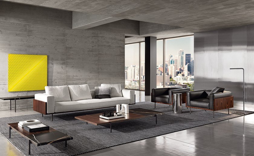 Minotti  BRASILIA sofa意大利米諾蒂庫格設(shè)計(jì)巴西利亞沙發(fā) 實(shí)木五金軟包意式極家具