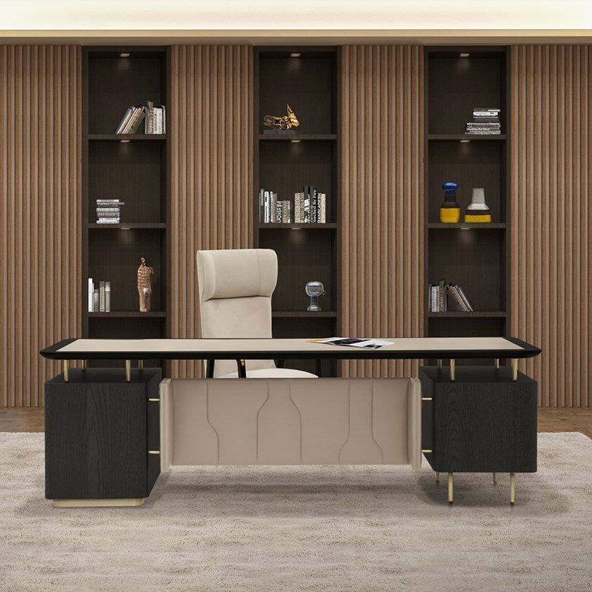 意大利Formitalia 福米托 PANAMERA  desk利帕拉梅拉辦公桌 輕奢豪華意式總裁經(jīng)理老板家具