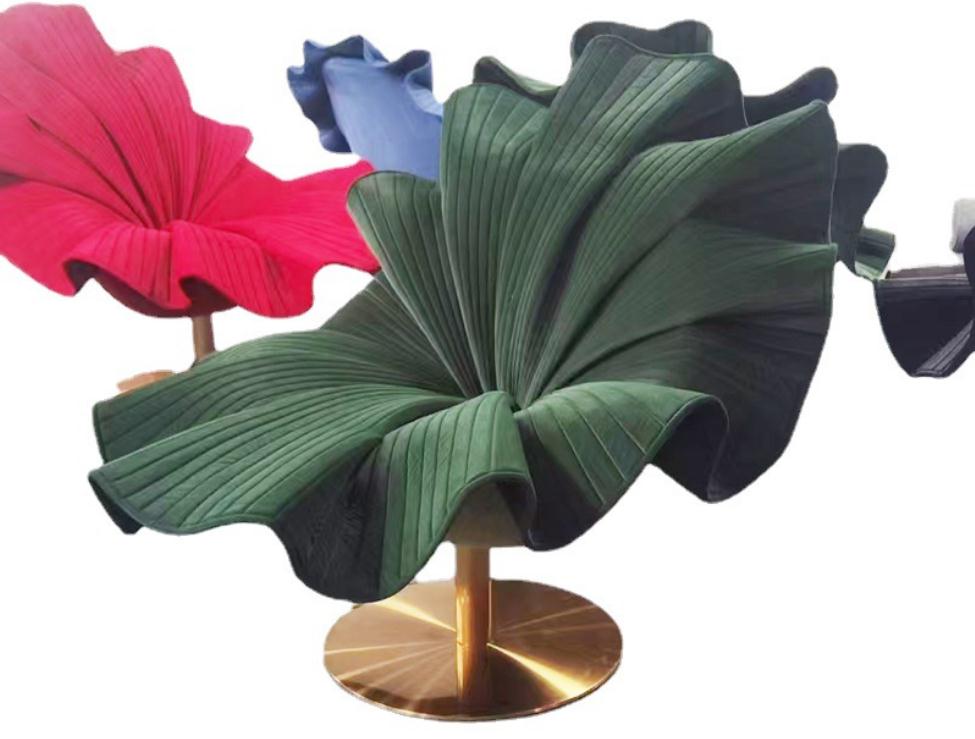 意式極簡玻璃鋼簡約現(xiàn)代設(shè)計(jì)師客廳會所花朵椅花瓣椅樣板房休閑椅